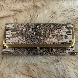 HOBO Rachel Leather Clutch Wallet Python Snake Skin